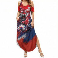 Personalized Taegeuk Warriors Korean Tiger Football Summer Maxi Dress South Korean Tiger Soccer Ball Flag