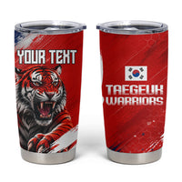Personalized Taegeuk Warriors Korean Tiger Football Tumbler Cup South Korean Tiger Soccer Ball Flag