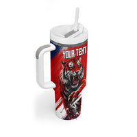 Personalized Taegeuk Warriors Korean Tiger Football Tumbler With Handle South Korean Tiger Soccer Ball Flag