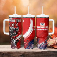 Personalized Taegeuk Warriors Korean Tiger Football Tumbler With Handle South Korean Tiger Soccer Ball Flag