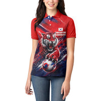 Personalized Taegeuk Warriors Korean Tiger Football Women Polo Shirt South Korean Tiger Soccer Ball Flag