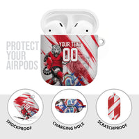 Personalized South Korea White Tiger Soccer AirPods Case Fierce Football Mascot Korean Flag
