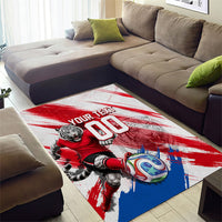 Personalized South Korea White Tiger Soccer Area Rug Fierce Football Mascot Korean Flag