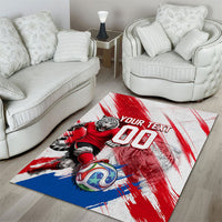 Personalized South Korea White Tiger Soccer Area Rug Fierce Football Mascot Korean Flag