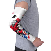 Personalized South Korea White Tiger Soccer Arm Sleeves Fierce Football Mascot Korean Flag