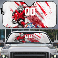Personalized South Korea White Tiger Soccer Auto Sun Shade Fierce Football Mascot Korean Flag
