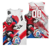 Personalized South Korea White Tiger Soccer Basketball Jersey Fierce Football Mascot Korean Flag