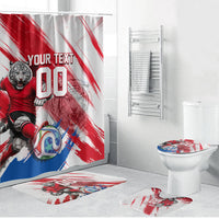 Personalized South Korea White Tiger Soccer Bathroom Set Fierce Football Mascot Korean Flag
