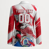Personalized South Korea White Tiger Soccer Blazer Fierce Football Mascot Korean Flag