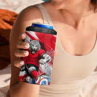 Personalized South Korea White Tiger Soccer 4 in 1 Can Cooler Tumbler Fierce Football Mascot Korean Flag