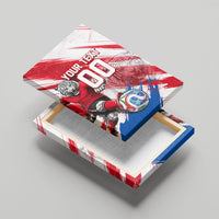 Personalized South Korea White Tiger Soccer Canvas Wall Art Fierce Football Mascot Korean Flag