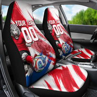 Personalized South Korea White Tiger Soccer Car Seat Cover Fierce Football Mascot Korean Flag