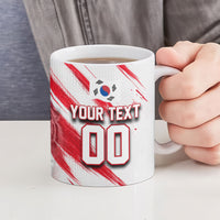 Personalized South Korea White Tiger Soccer Ceramic Mug Fierce Football Mascot Korean Flag
