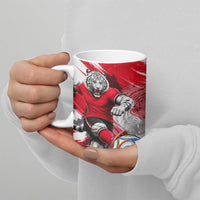 Personalized South Korea White Tiger Soccer Ceramic Mug Fierce Football Mascot Korean Flag