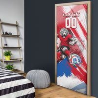 Personalized South Korea White Tiger Soccer Door Cover Fierce Football Mascot Korean Flag