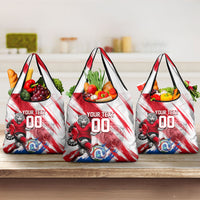 Personalized South Korea White Tiger Soccer Grocery Bag Fierce Football Mascot Korean Flag