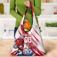 Personalized South Korea White Tiger Soccer Grocery Bag Fierce Football Mascot Korean Flag