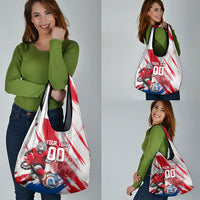 Personalized South Korea White Tiger Soccer Grocery Bag Fierce Football Mascot Korean Flag