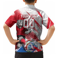 Personalized South Korea White Tiger Soccer Hawaiian Shirt Fierce Football Mascot Korean Flag