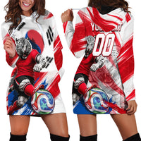 Personalized South Korea White Tiger Soccer Hoodie Dress Fierce Football Mascot Korean Flag