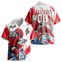 Personalized South Korea White Tiger Soccer Kid Hawaiian Shirt Fierce Football Mascot Korean Flag