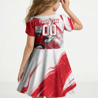 Personalized South Korea White Tiger Soccer Kid Short Sleeve Dress Fierce Football Mascot Korean Flag