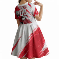 Personalized South Korea White Tiger Soccer Kid Short Sleeve Dress Fierce Football Mascot Korean Flag