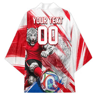 Personalized South Korea White Tiger Soccer Kimono Fierce Football Mascot Korean Flag