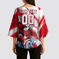 Personalized South Korea White Tiger Soccer Kimono Sleeve Blouse Fierce Football Mascot Korean Flag
