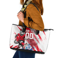 Personalized South Korea White Tiger Soccer Leather Tote Bag Fierce Football Mascot Korean Flag