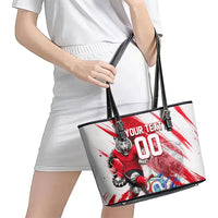 Personalized South Korea White Tiger Soccer Leather Tote Bag Fierce Football Mascot Korean Flag