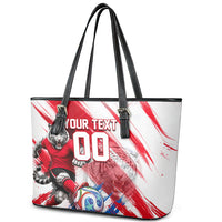 Personalized South Korea White Tiger Soccer Leather Tote Bag Fierce Football Mascot Korean Flag