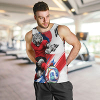 Personalized South Korea White Tiger Soccer Men Tank Top Fierce Football Mascot Korean Flag