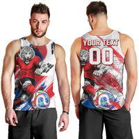 Personalized South Korea White Tiger Soccer Men Tank Top Fierce Football Mascot Korean Flag