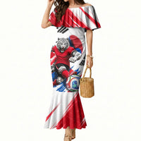 Personalized South Korea White Tiger Soccer Mermaid Dress Fierce Football Mascot Korean Flag