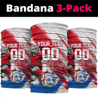 Personalized South Korea White Tiger Soccer Neck Gaiter Fierce Football Mascot Korean Flag