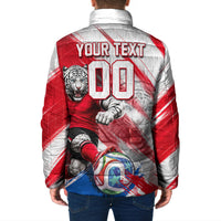 Personalized South Korea White Tiger Soccer Padded Jacket Fierce Football Mascot Korean Flag