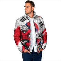 Personalized South Korea White Tiger Soccer Padded Jacket Fierce Football Mascot Korean Flag