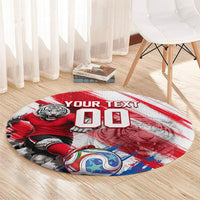 Personalized South Korea White Tiger Soccer Round Carpet Fierce Football Mascot Korean Flag