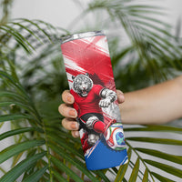 Personalized South Korea White Tiger Soccer Skinny Tumbler Fierce Football Mascot Korean Flag