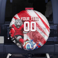 Personalized South Korea White Tiger Soccer Spare Tire Cover Fierce Football Mascot Korean Flag