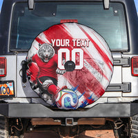 Personalized South Korea White Tiger Soccer Spare Tire Cover Fierce Football Mascot Korean Flag