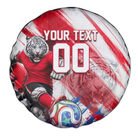 Personalized South Korea White Tiger Soccer Spare Tire Cover Fierce Football Mascot Korean Flag