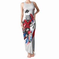 Personalized South Korea White Tiger Soccer Tank Maxi Dress Fierce Football Mascot Korean Flag