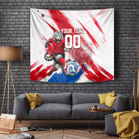 Personalized South Korea White Tiger Soccer Tapestry Fierce Football Mascot Korean Flag