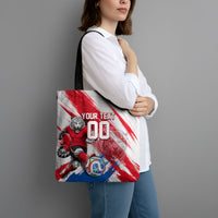 Personalized South Korea White Tiger Soccer Tote Bag Fierce Football Mascot Korean Flag