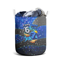 7th Birthday Boys Laundry Basket I was 6 Now Im 7 Gaming And Tech Theme