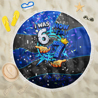 7th Birthday Boys Beach Blanket I was 6 Now Im 7 Gaming And Tech Theme