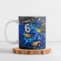 7th Birthday Boys Ceramic Mug I was 6 Now Im 7 Gaming And Tech Theme
