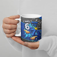 7th Birthday Boys Ceramic Mug I was 6 Now Im 7 Gaming And Tech Theme